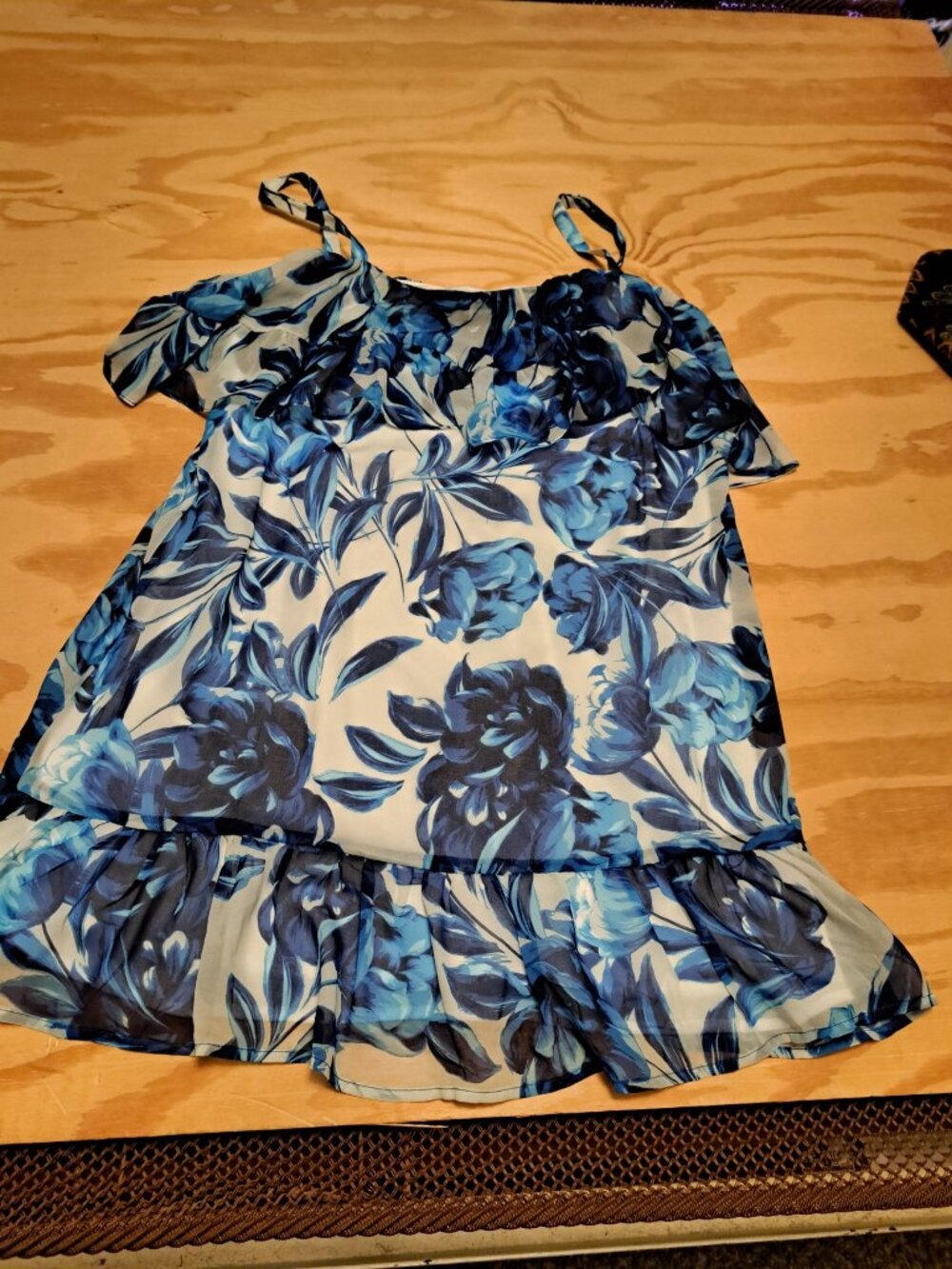 Blue and White Floral Summer Top